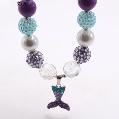 Mermaid Flamingo Acrylic Beaded Dog Necklace (3 colors)