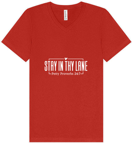 Stay in Thy Lane Unisex V-Neck Shirt