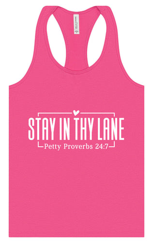 Stay in Thy Lane Women's Racerback Tank