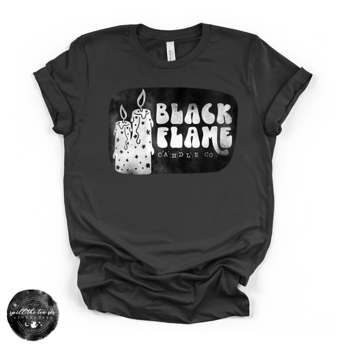 Black Flame Candle Co. Tee | Spooky Halloween Candle Graphic T-Shirt