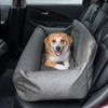 PupProtector™ Faux Cool-to-Touch Vegan Leather Memory Foam Dog Car Bed - Slate Gray
