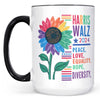 Harris Walz Peace Love 2024 Mug | Kamala Harris 2024 Mug | Democrat White Mug T1438 - KH2