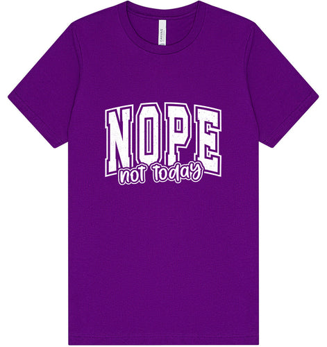 Nope Not Today Adult Bella Canvas Shirt