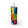 Skinny Tumbler with Straw – 20 oz Stainless Steel Cup