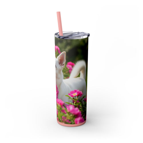 Skinny Tumbler with Straw – 20 oz Stainless Steel Cup
