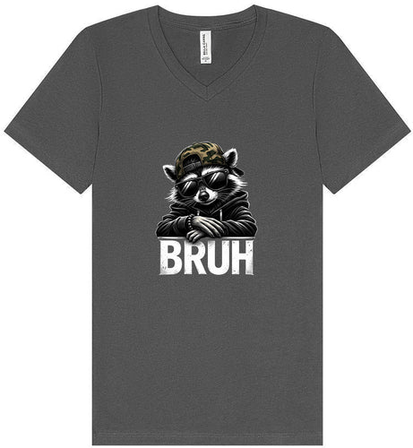 Bruh Raccoon Unisex V-Neck Shirt