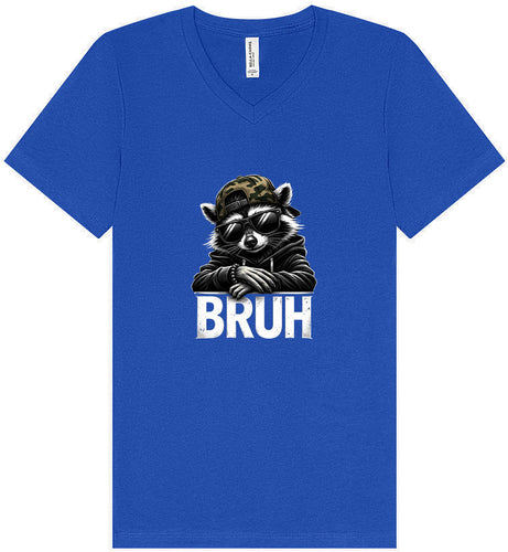 Bruh Raccoon Unisex V-Neck Shirt