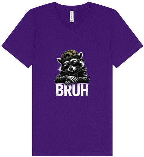 Bruh Raccoon Unisex V-Neck Shirt