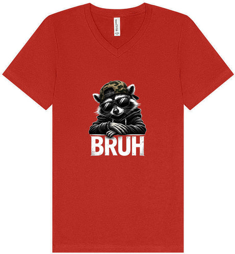 Bruh Raccoon Unisex V-Neck Shirt