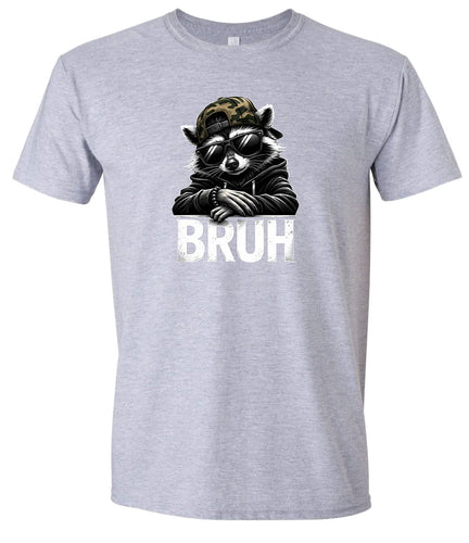 Bruh Raccoon Adult Gildan Soft Shirt