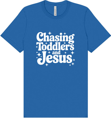 Chasing Toddlers and Jesus Adult Bella Canvas Shirt