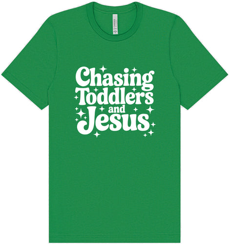 Chasing Toddlers and Jesus Adult Bella Canvas Shirt