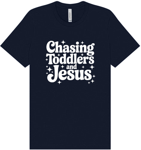 Chasing Toddlers and Jesus Adult Bella Canvas Shirt