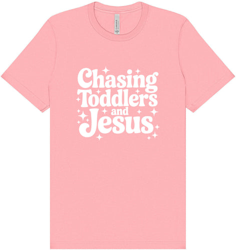 Chasing Toddlers and Jesus Adult Bella Canvas Shirt