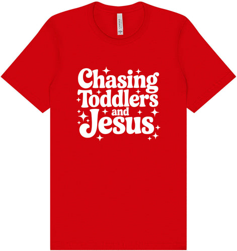Chasing Toddlers and Jesus Adult Bella Canvas Shirt