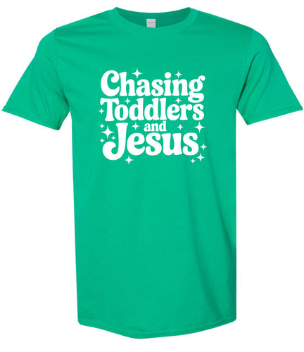 Chasing Toddlers and Jesus Adult Gildan Soft Shirt