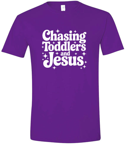 Chasing Toddlers and Jesus Adult Gildan Soft Shirt