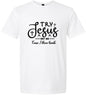 Try Jesus, Not Me Adult Gildan Soft Shirt