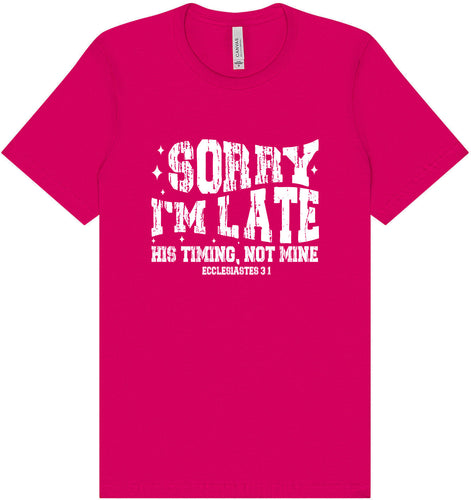 His Timing, Not Mine Adult Bella Canvas Shirt
