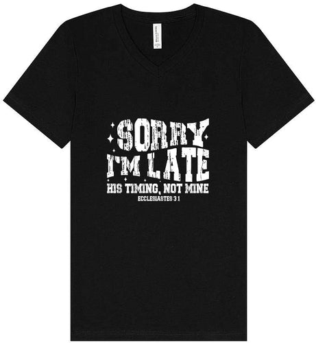 His Timing, Not Mine Unisex V-Neck Shirt