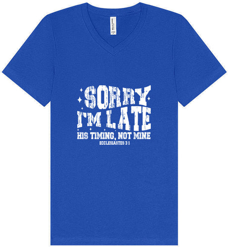 His Timing, Not Mine Unisex V-Neck Shirt