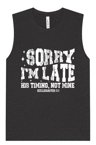 His Timing, Not Mine Muscle Tank