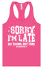 His Timing, Not Mine Women's Racerback Tank