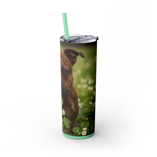 Skinny Tumbler with Straw – 20 oz Stainless Steel Cup