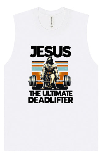 Jesus, the Ultimate Deadlifter Muscle Tank
