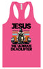 Jesus, the Ultimate Deadlifter Women's Racerback Tank
