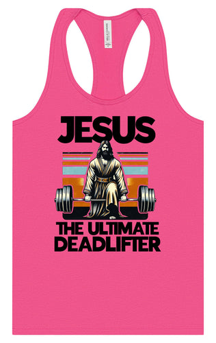 Jesus, the Ultimate Deadlifter Women's Racerback Tank
