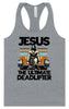 Jesus, the Ultimate Deadlifter Women's Racerback Tank