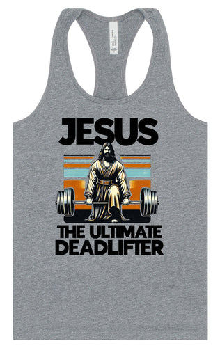 Jesus, the Ultimate Deadlifter Women's Racerback Tank