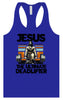 Jesus, the Ultimate Deadlifter Women's Racerback Tank
