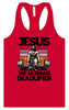 Jesus, the Ultimate Deadlifter Women's Racerback Tank