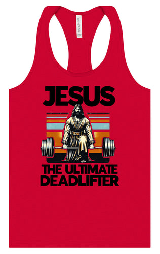 Jesus, the Ultimate Deadlifter Women's Racerback Tank