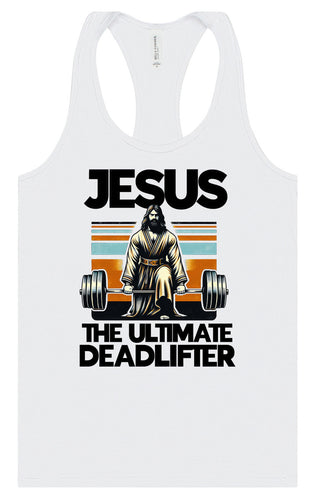 Jesus, the Ultimate Deadlifter Women's Racerback Tank