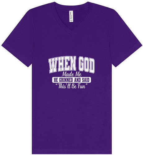 God Said This'll Be Fun Unisex V-Neck Shirt