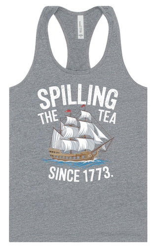 Spilling the Tea Since 1773 Women's Racerback Tank