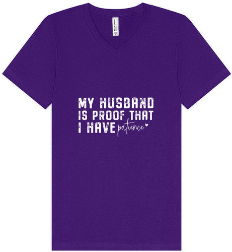 My Husband is Proof Unisex V-Neck Shirt
