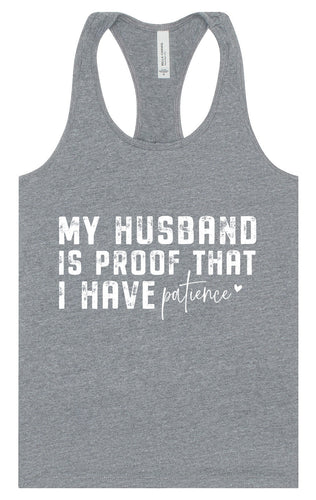 My Husband is Proof Women's Racerback Tank