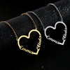 Fashion Custom Stainless Steel Name Heart Necklace for Women Personalized Letter Gold Choker Necklace Gift