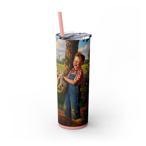 Skinny Tumbler with Straw – 20 oz Stainless Steel Cup