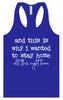 This is Why I Wanted to Stay Home Women's Racerback Tank