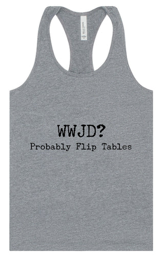 WWJD? Women's Racerback Tank