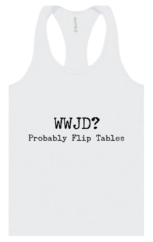 WWJD? Women's Racerback Tank