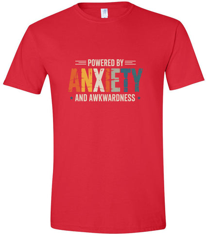 Powered by Anxiety Adult Gildan Soft Shirt