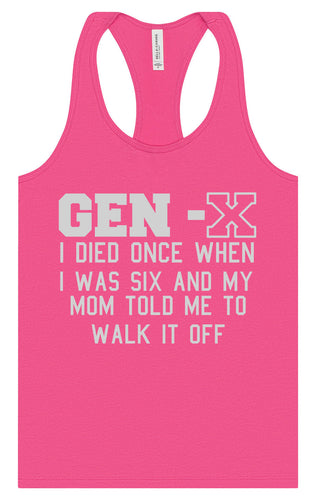 Gen X Walk it Off Women's Racerback Tank
