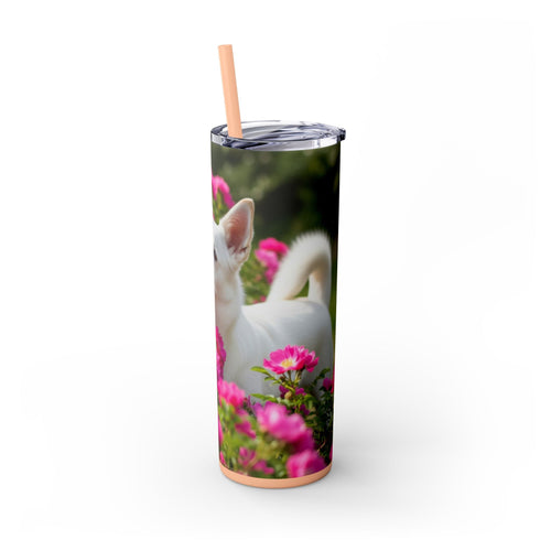 Skinny Tumbler with Straw – 20 oz Stainless Steel Cup