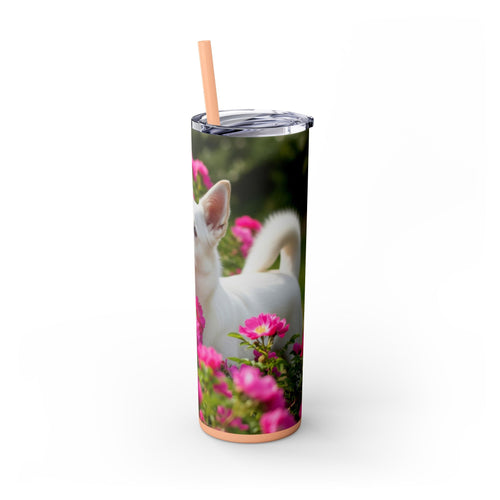 Skinny Tumbler with Straw – 20 oz Stainless Steel Cup